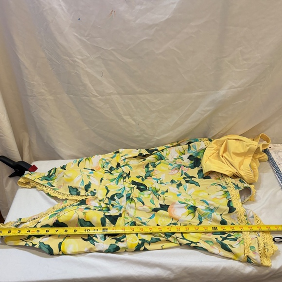 Torrid Bathing Suit Women Size 3 Two Piece Tankini Yellow Flowers Print Lace - Picture 4 of 11